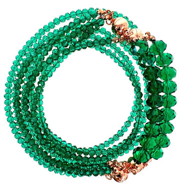 Emerald Crystal 10 Way Necklace™ styled on a model