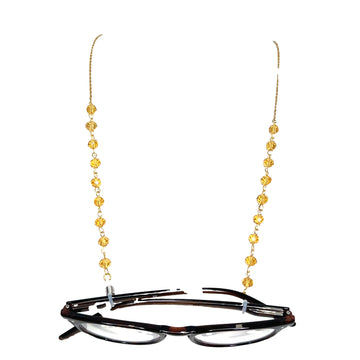 LAST CHANCE 40 % OFF- Glasses Crystal Chain - Golden