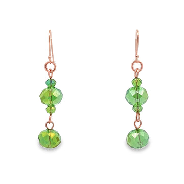 Long Earrings - Green AB Crystal