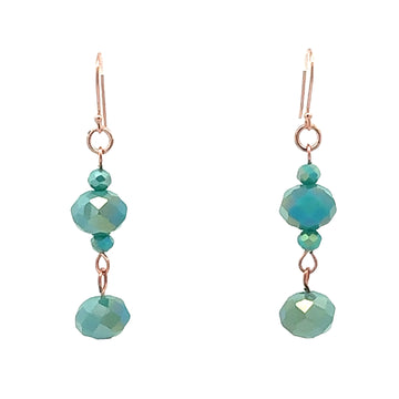 Long Earrings - Turquoise Crystal