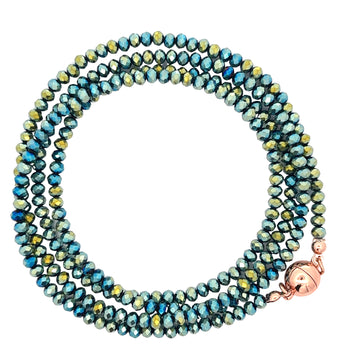 Long Strand Necklace - Sea Green Crystal