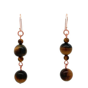 Long Earrings - Tiger Eye