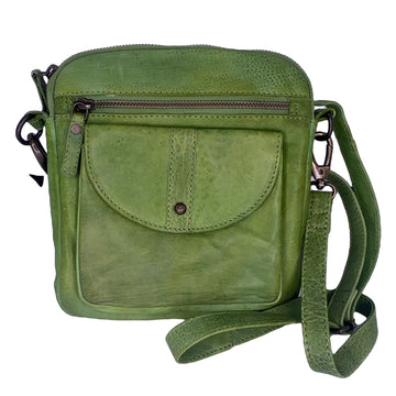LEATHER HANDBAG - HELEN - APPLE GREEN - 20% OFF! - LAST ONES!