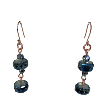 Long Earrings - Blue Shade Crystal