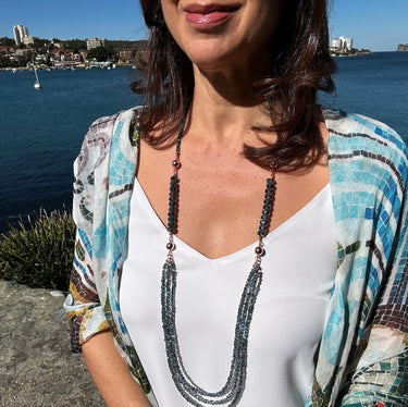 10 Way Necklace - Blue Shade Crystal Seriously Romantic