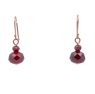 Short Earrings - Raspberry Crystal