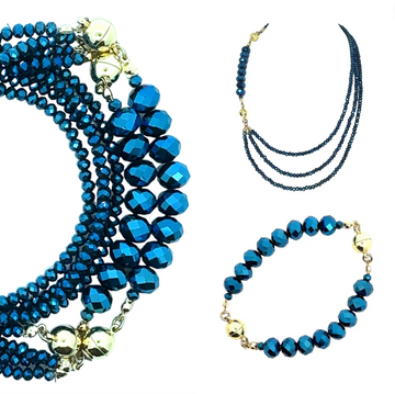10 Way Necklace - Sapphire Crystal
