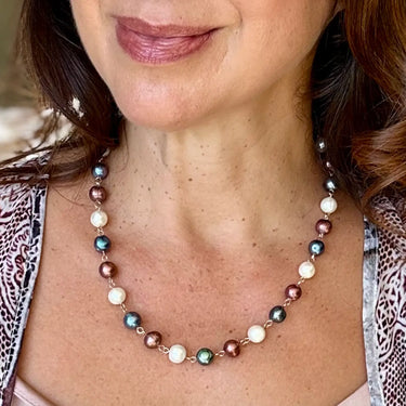 LONGER Link Necklace - Cream / Chocolate / Charcoal Seriously Romantic