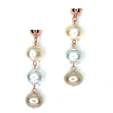Lariat Ends - Light Gold + Cream + Gold Shell Pearls - sold in pairs - SALE 20% OFF!