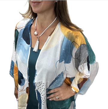 Kimono - Long - Watercolour Circles - ON SALE 20% OFF!