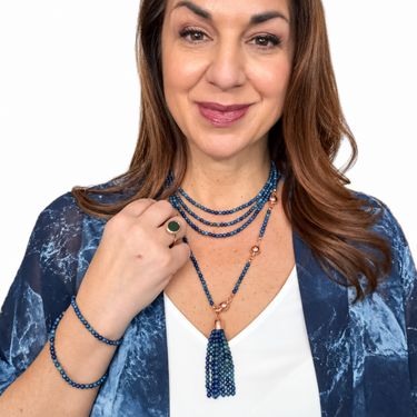 10 Way Bundle - Azurite - (Includes 10 Way Necklace, Tassel, Mini Connectors) Maria Nicola