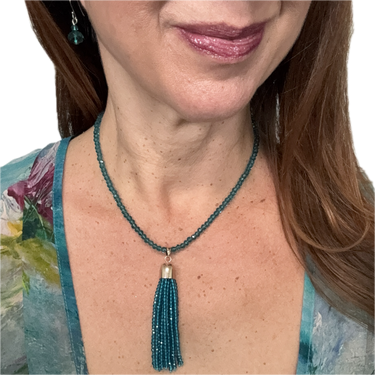 Short Earrings - Teal Crystal Maria Nicola