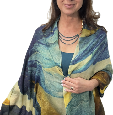 Scarf - Fine Wool - Gilded Leaves