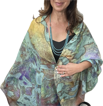 Scarf - Fine Wool - Pastel Watercolours