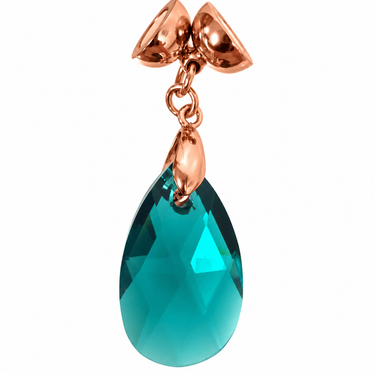 Large faceted teardrop pendant in Emerald green crystal