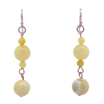Long Earrings - Honey Jade - LAST CHANCE