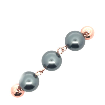 FEATURE CONNECTOR - Triple 14mm shell pearl CHARCOAL - FINAL SALE - 30% OFF!