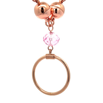 Pendant -  Hanging Glasses Ring with Candy Pink crystal - last chance at 30% OFF!!!