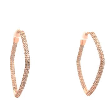 Earrings - PAVE SQUARE HOOPS