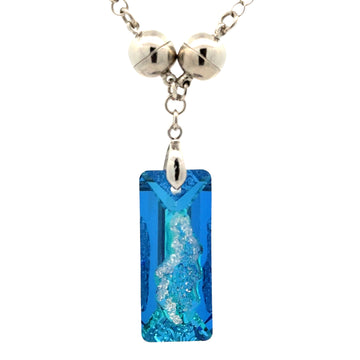 Pendant - Rectangular Growing Crystal - Cobalt