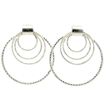 Earrings - Quartet of Textured Circles - ON SALE 30% OFF!