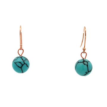 Short Earrings - Turquoise HOWLITE