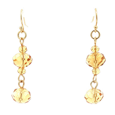 Long Earrings - Golden Crystal Maria Nicola