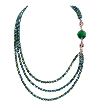 Pendant - Austrian Crystal - Leaf - Moss Green - LAST ONE - 20% OFF Austrian Crystal