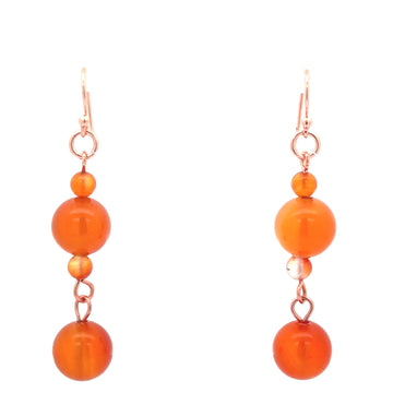 Long Earrings - Orange Agate