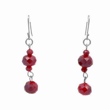 Long Earrings - Raspberry Crystal Maria Nicola