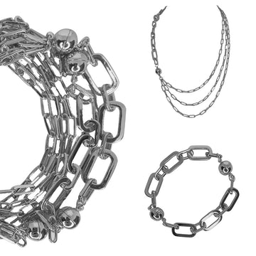 10 Way Necklace - Paperclip - Silver