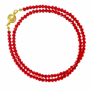Medium Strand Necklace - Translucent Red Crystal Seriously Romantic