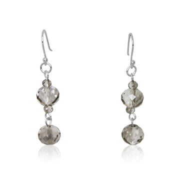 Long Earrings - Platinum Crystal