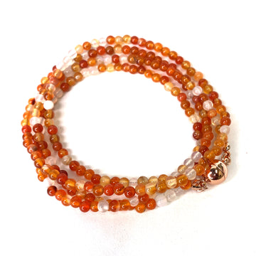 Long Strand Necklace - Orange Agate