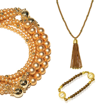 10 Way BUNDLE  - Satin Yellow Gold (Includes 10 Way Necklace, Tassel & Mini Connectors)