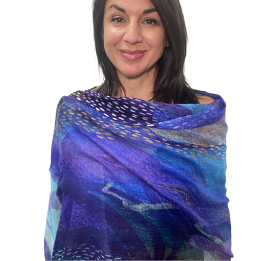 Scarf - Fine Wool - Purple Rain Namaskar