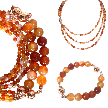 10 Way Necklace - Orange Agate