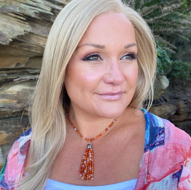 Tassel - Orange Agate Seriously Romantic