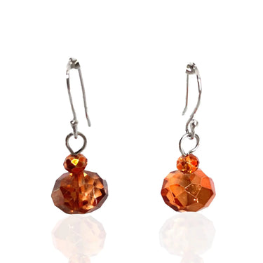 Short Earrings - Orange Copper Crystal Maria Nicola