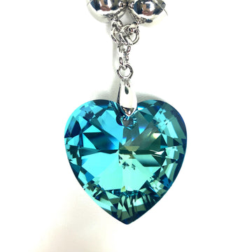 Pendant - Austrian Crystal - Large Heart - Turquoise