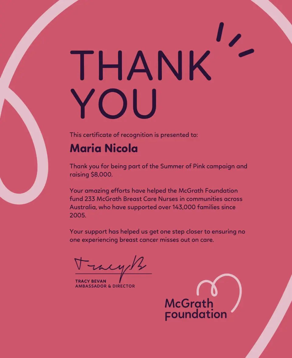 Thank You Message from McGrath Foundation