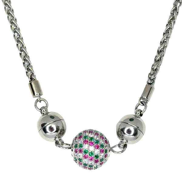 Christmas Pavé Pendant + 45cm Wheat Chain