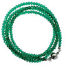 Emerald Crystal long strand necklace laid flat