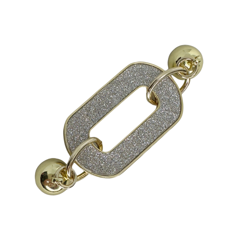 Shimmer Paperclip Pendant - Yellow Gold