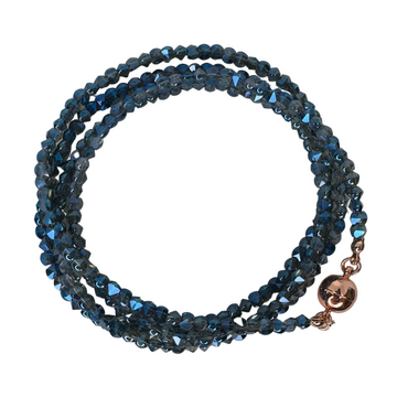 Long Strand Necklace - Blue Shade Crystal