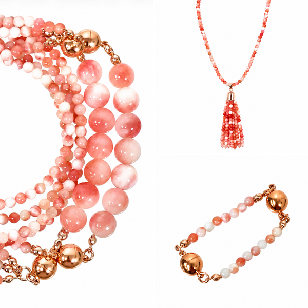 10 Way Bundle  - Pink Agate (Includes 10 Way Necklace, Tassel & Mini Connectors) Seriously Romantic