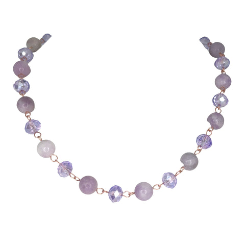 Link Necklace - LEPIDOLITE AND LILAC