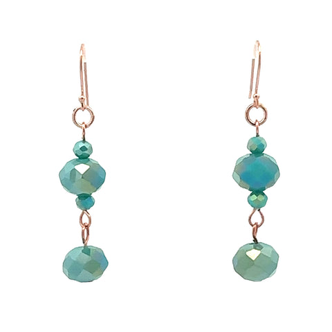 Long Earrings - Turquoise Crystal