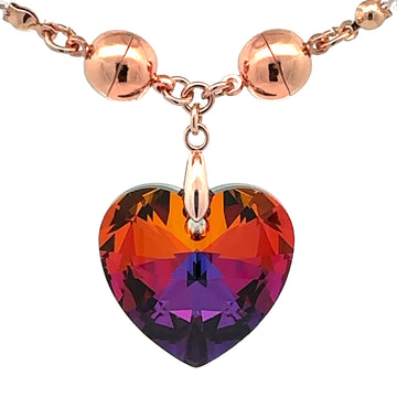 Pendant - Austrian Crystal - Large Heart - VOLCANO