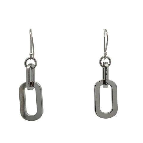 Short Earrings - Paperclip - Silver